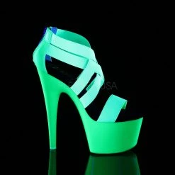 Pleaser Glow In The Dark & Neon 7" Heel Neon Green Sandal Platform Shoes* 9 Pleaser Glow In The Dark & Neon 7