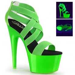 Pleaser Glow In The Dark & Neon 7" Heel Neon Green Sandal Platform Shoes*