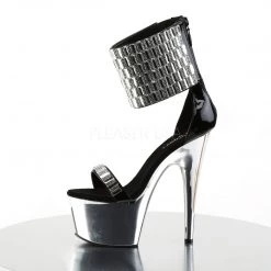 Pleaser 7" Black/Silver Stripper Heels* 7 Pleaser 7