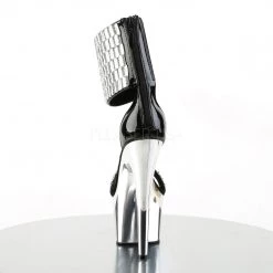 Pleaser 7" Black/Silver Stripper Heels* 8 Pleaser 7