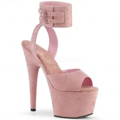 Pleaser 7" Heel Baby Pink Ankle Strap Platforms*