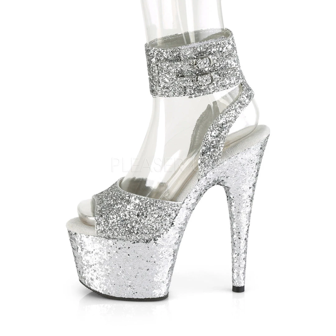 Pleaser 7 Inch Silver Glitter Heels* 4 Pleaser 7 Inch Silver Glitter Heels*