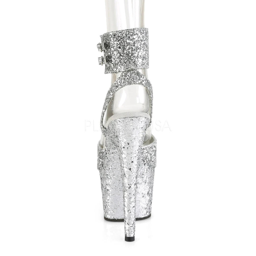Pleaser 7 Inch Silver Glitter Heels* 5 Pleaser 7 Inch Silver Glitter Heels*