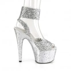 Pleaser 7 Inch Silver Glitter Heels* 9 Pleaser 7 Inch Silver Glitter Heels*