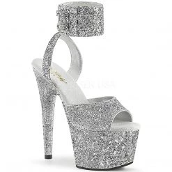 Pleaser 7 Inch Silver Glitter Heels*