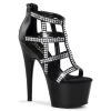 Pleaser 7" Heel Black Faux Leather Sandal*