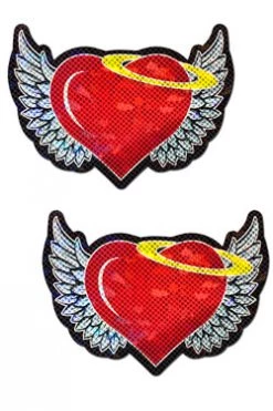 Pastease Glitter Hearts With Wings & Halo Nipple Pasties Bras