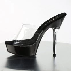 Pleaser Clear/Black 5.5" Heels*