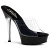 Pleaser Clear/Black 5.5" Heels*