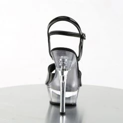 Pleaser Black/Clear 5.5" Ankle Strap Heels* 8 Pleaser Black/Clear 5.5