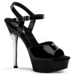 Pleaser Shoes Black 5.5" Ankle Strap Heels*