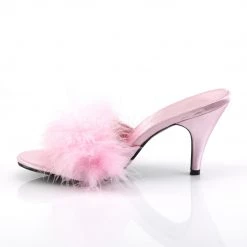 Fabulicious Shoes Baby Pink Satin-Fur Classic Marabou Slipper