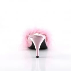 Fabulicious Shoes Baby Pink Satin-Fur Classic Marabou Slipper