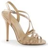 Pleaser 5" Beige Heel Criss-Cross Strap Sandal* Shoes