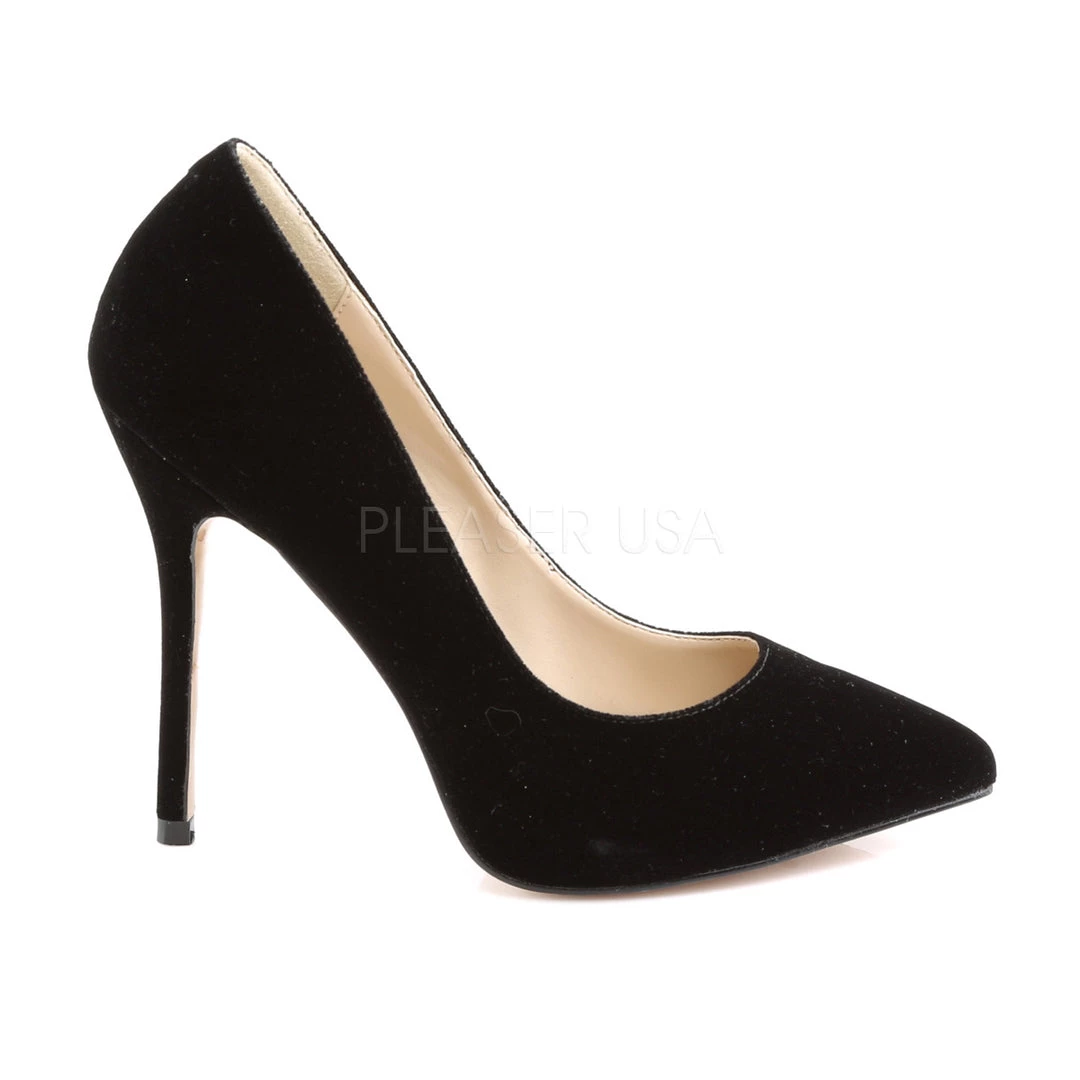 Pleaser Shoes 5" Black Heel W/ Hidden Platform* 6 Pleaser Shoes 5" Black Heel W/ Hidden Platform*