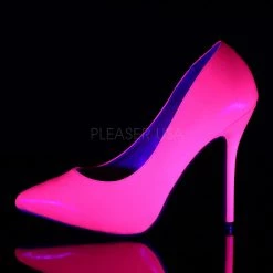 Pleaser 5" Heel Neon Fuchsia W/ Hidden Platform Pump* Glow In The Dark & Neon 7 Pleaser 5