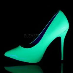 Pleaser 5" Heel Neon Green W/ Hidden Platform Pump*