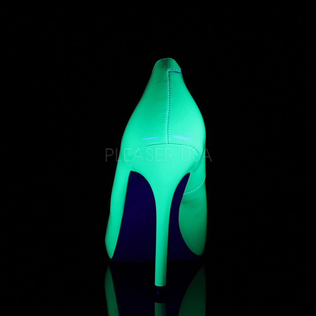 Pleaser 5" Heel Neon Green W/ Hidden Platform Pump* 5 Pleaser 5" Heel Neon Green W/ Hidden Platform Pump*