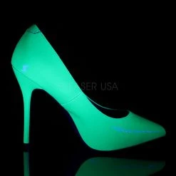 Pleaser 5" Heel Neon Green W/ Hidden Platform Pump* 9 Pleaser 5