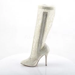 Fabulicious Shoes Ivory Satin-Lace 5