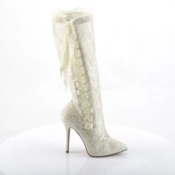 Fabulicious Shoes Ivory Satin-Lace 5