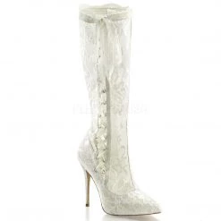 Fabulicious Shoes Ivory Satin-Lace 5