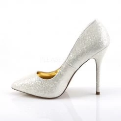 Fabulicious Shoes Ivory Glitter 5" Heel Platform Pumps 7 Fabulicious Shoes Ivory Glitter 5