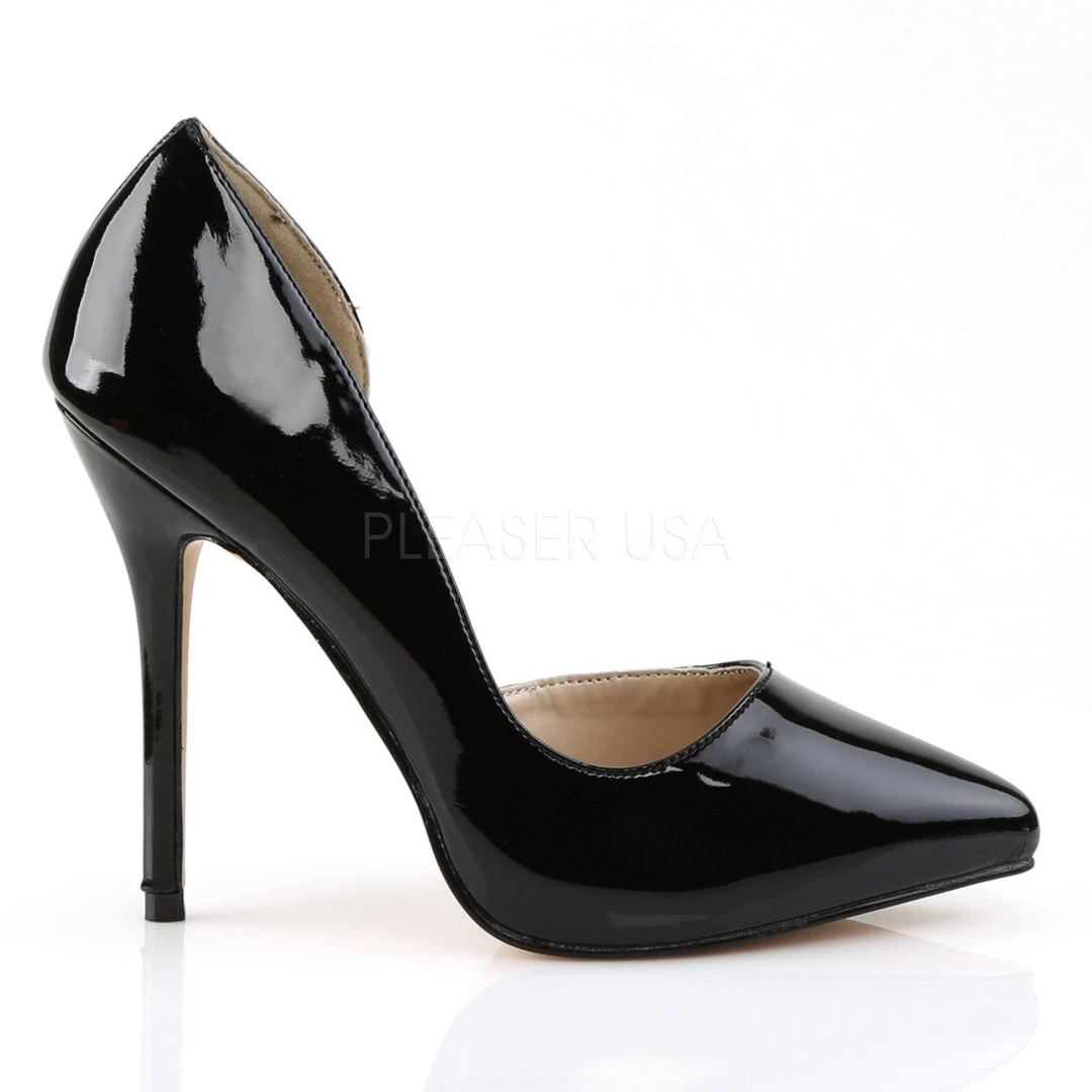 Pleaser 5" Heel Black Hidden Platform D'Orsay Pump* Shoes 6 Pleaser 5" Heel Black Hidden Platform D'Orsay Pump* Shoes