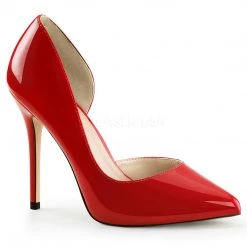 Pleaser Shoes 5" Heel Red W/ Hidden Platform D'Orsay Pump*
