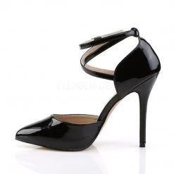 Pleaser Shoes 5" Stiletto Black W/ Hidden Platform D'Orsay Pump*