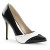 Pleaser 5" Heel Black/White Wingtip Pump* 2 Pleaser 5" Heel Black/White Wingtip Pump*