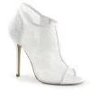 Fabulicious Ivory Lace-Mesh 5" Heel, Open Toe Booties Shoes