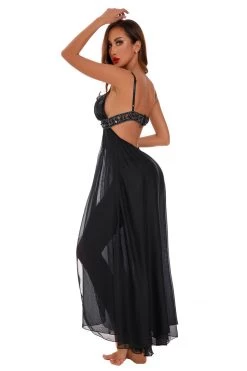 Coquette Lingerie Beaded Trim Sheer Gown 7 Coquette Lingerie Beaded Trim Sheer Gown