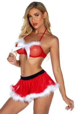 3WISHES Lingerie Christmas Cutie Bra And Panty Set