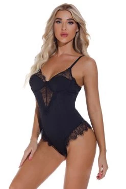 Julbie.com Lingerie Lace Trim Teddy