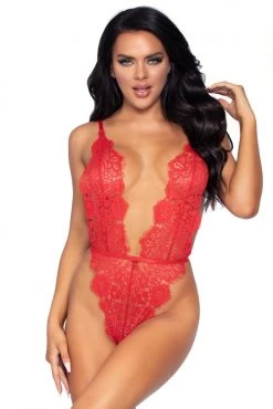Leg Avenue Lace Teddy And Robe Lingerie Set