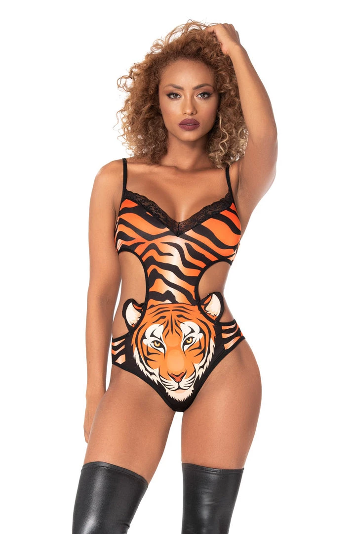 Mapale Tiger Print Bodysuit Lingerie 5 Mapale Tiger Print Bodysuit Lingerie