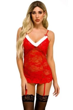 3WISHES Lingerie Santa's Favorite Chemise