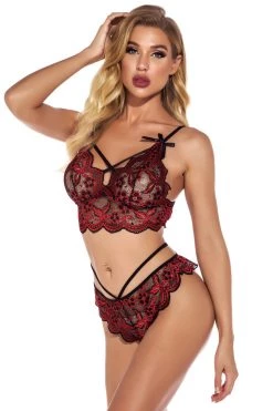 Julbie.com Contrast Daisy Bra Set