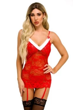 3WISHES Lingerie Santa's Favorite Chemise