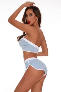 Coquette Blue And White Strapless Bra Set Lingerie 7 Coquette Blue And White Strapless Bra Set Lingerie