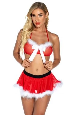 3WISHES Lingerie Christmas Cutie Bra And Panty Set