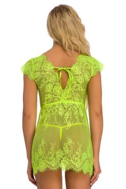 Julbie.com Lingerie Cap Sleeve Lace Babydoll