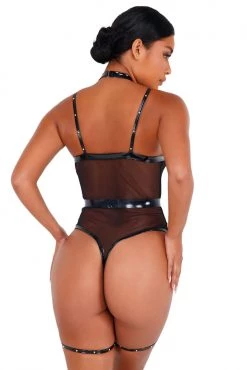 Roma Strappy Vinyl Lingerie Bodysuit
