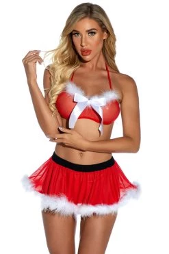 3WISHES Lingerie Christmas Cutie Bra And Panty Set