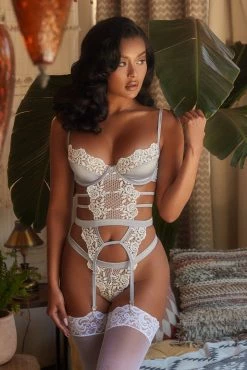 Roma Strappy Lace And Satin Bustier