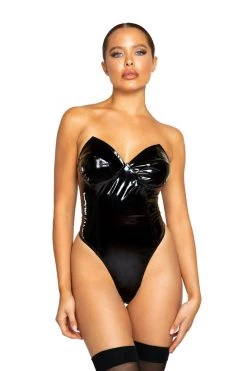 Roma Latex Lingerie Vinyl Bodysuit With Zipper