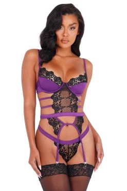 Roma Strappy Lace And Satin Bustier