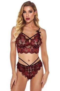 Julbie.com Contrast Daisy Bra Set