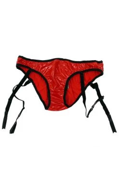 Coquette Vinyl Panty With Garters Lingerie